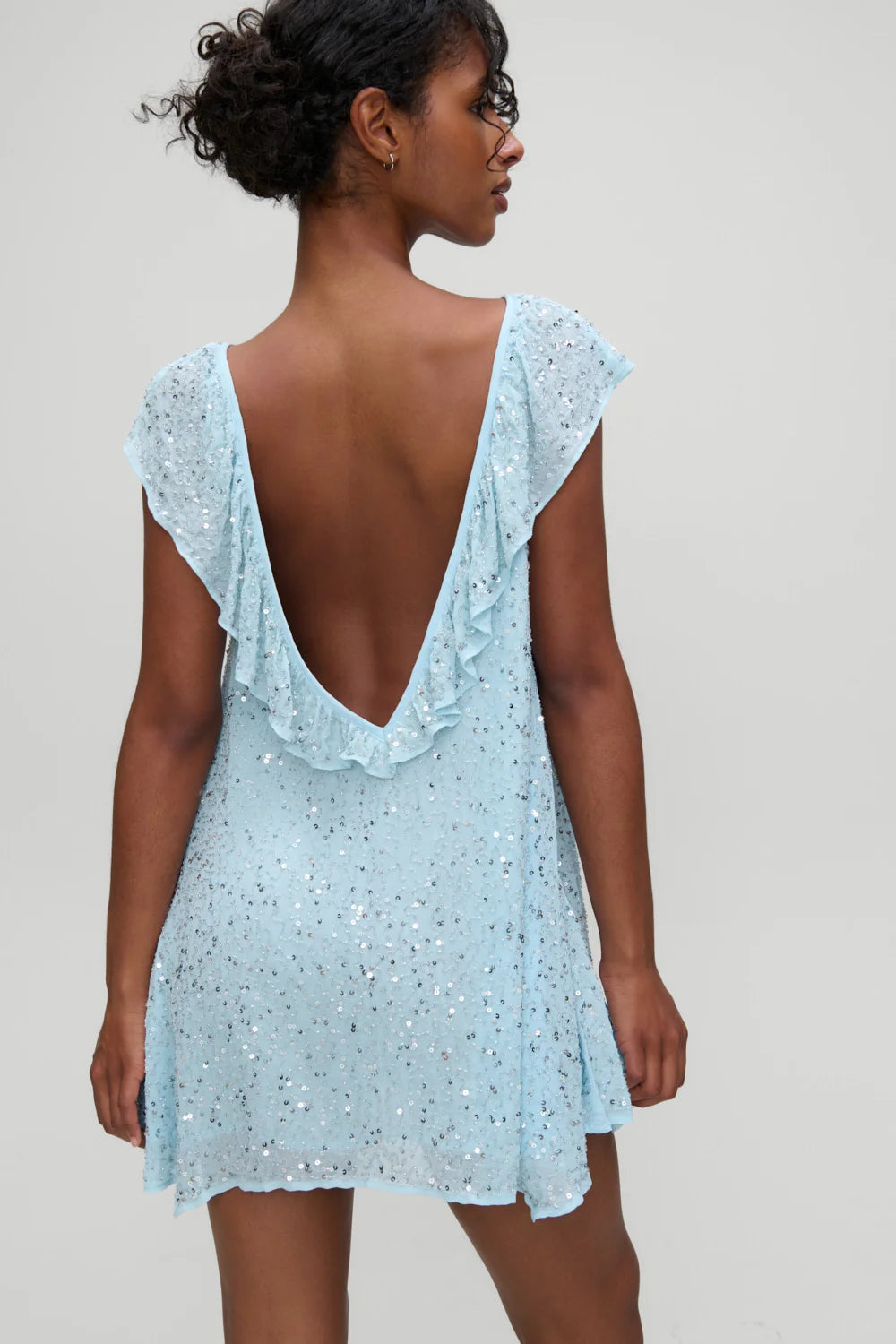 x Devon Lee Carlson Daydream Sequin Mini Dress - Blue Bloom