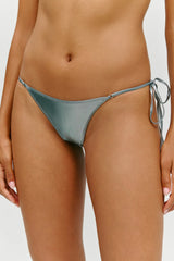 x KHY Mackenzie Metallic String Bikini Bottom - Chrome