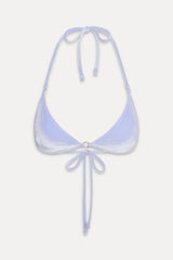 Amore Skimpy Velvet Bikini Top - French Blue