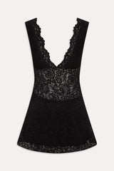 Moon Dance Lace Mini Dress - Black