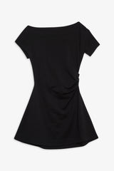 Roslyn Off Shoulder Mini Dress - Black