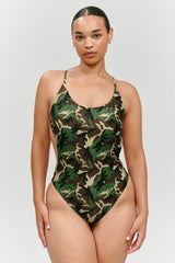 x KHY La Plage Foil One Piece Swimsuit - Camo