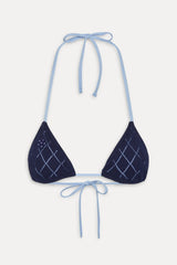 Nick Triangle Halter Bikini Top - Diamond Stitch