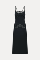 Ethereal Satin Lace Maxi Dress - Meet Me At Dusk