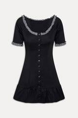 Sweet Dreams Cotton Mini Dress - Black