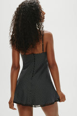 x Khy Kenley Satin Mini Dress - Moonlit Dot