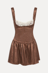 Enchantment Mini Dress - Chocolate Dot
