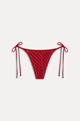 x JENNIE Mackenzie Satin Bikini Bottom - Spring Stripe