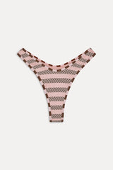 Full Moon Striped Bikini Bottom - Strawberry Chocolate
