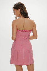 Poppy Strapless Cotton Mini Dress - Picnic Basket