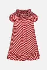 Ruby Gingham Babydoll Dress - Cherry Picnic
