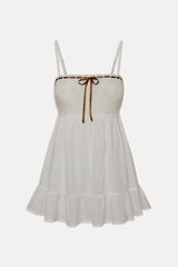 Paris Cotton Babydoll Dress - Daisy White