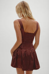 Enchantment Mini Dress - Chocolate Dot