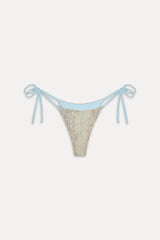 Divine Satin Skimpy Bikini Bottom - Blue Python