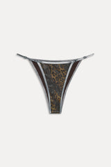 x KHY Luna Foil Bikini Bottom - Vintage Leopard