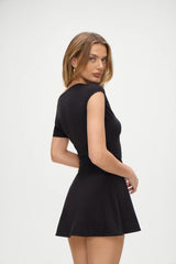 Roslyn Off Shoulder Mini Dress - Black