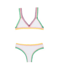 Kids Water Lily Rainbow Embroidered Bikini
