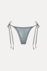 x KHY Mackenzie Metallic String Bikini Bottom - Chrome