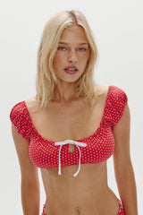 Angel Bikini Top - Red Polka Dot