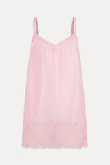 First Crush Satin Babydoll Dress - Pillow Talk Pink