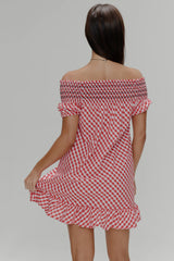 Ruby Gingham Babydoll Dress - Cherry Picnic