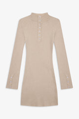 Isla Long  Sleeve Mini Dress - Cream