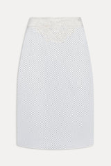 Laura Silk Midi Skirt - French Pearl