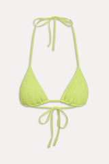 Nick Smocked Triangle Bikini Top - Sea Glass Green