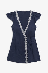 Lucy Wrap Mini Dress - Dotty