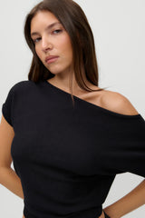 Montecito Boat Neck Knit Shirt - Black